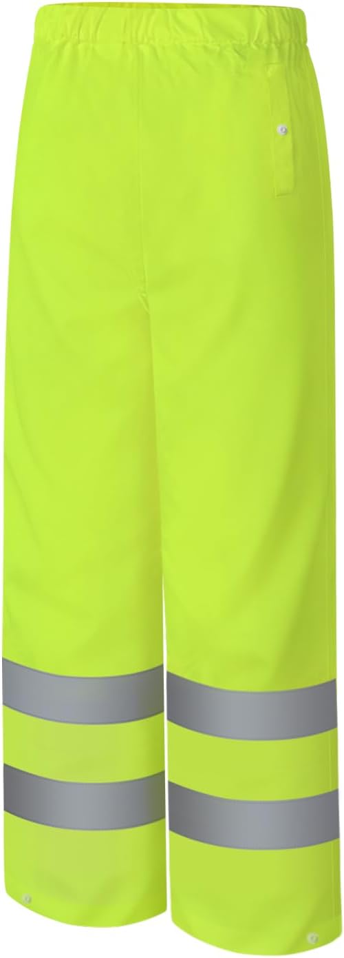 Rain Pants, High Visibility Safety Coat, Hi Vis Waterproof Work Pants, Lightweight Rain Gear for Outdoor Activities, Men Women, Yellow P, XXL-3XL