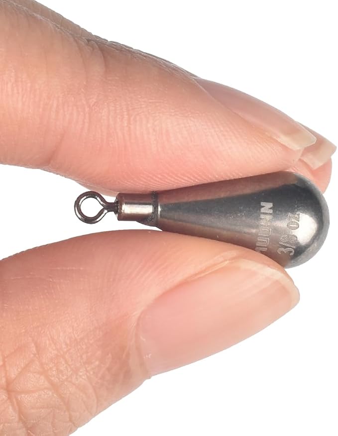 10 Pack Tungsten Free Rig Weights, Tear Drop Fishing Sinkers with Round Eye for Finesse Bass Fishing