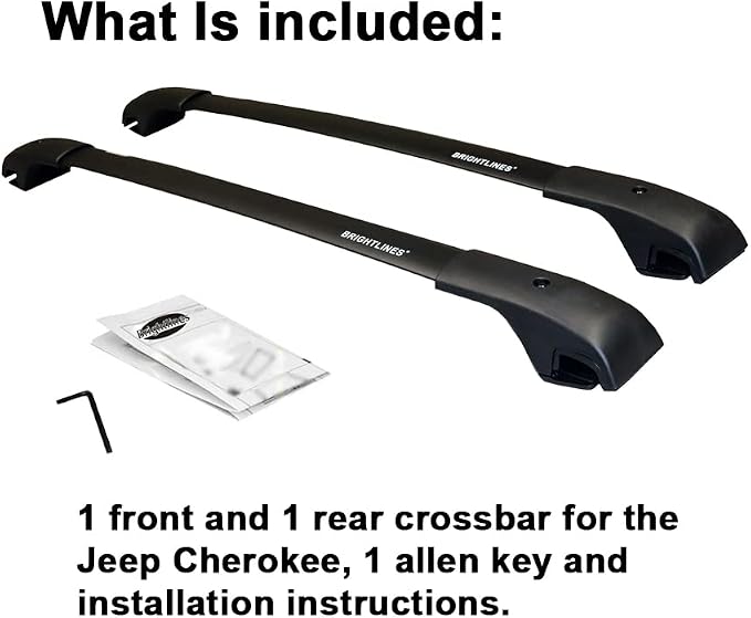 BRIGHTLINES Aero Cross Bars Roof Racks Luggage Rack Compatible with 2014-2023 Jeep Cherokee