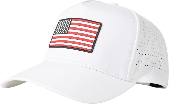TOP-EX Performance Baseball Hat for Men Water Resistant Golf Cap Running Cooling Snapback Laser Perforated
