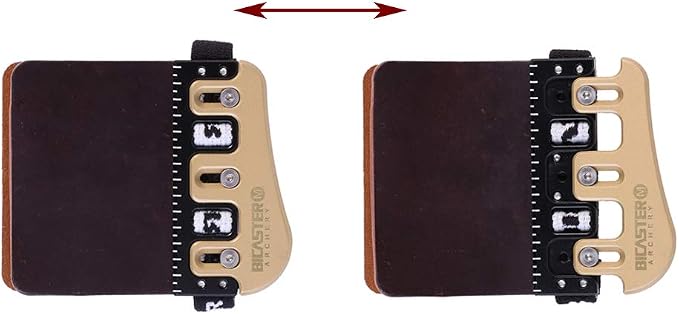 BICASTER Barebow Finger Tabs Cordovan Leather + Brass Finger Guards - RH