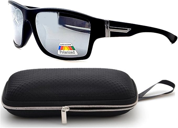Polarized Bifocal Sunglasses Reading Glasses for Men Women Sports Wrap Silver Mirror Black Fishing Driving