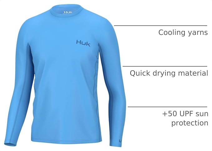 HUK Men's Icon X Long Sleeve Shirt, Performance Fishing Shirt