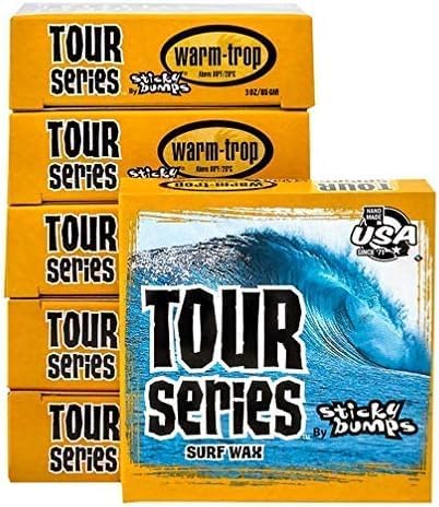Sticky Bumps Tour Series Warm/Tropical Surf Wax | Long-Lasting Surfboard Wax | Great Bump Building for Surfing | Non-Toxic, Nature-Safe | Warm Water Surf Wax for Temps 69°F/20°C and Above