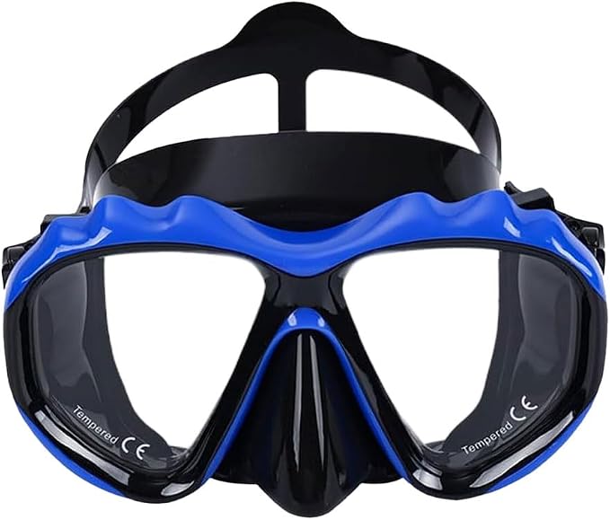+2.0 to +3.0 Snorkel Mask with Magnifying Lenses for Adults, Tempered Glass Diving Goggles, Anti-Fog Snorkeling Gear for Men & Women（+2.0 with Snorkel）