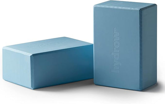 Hydrow Yoga Blocks - Supportive & Lightweight EVA Foam for Yoga, Pilates, Meditation, 9 x 6 x 4 inches, Blue