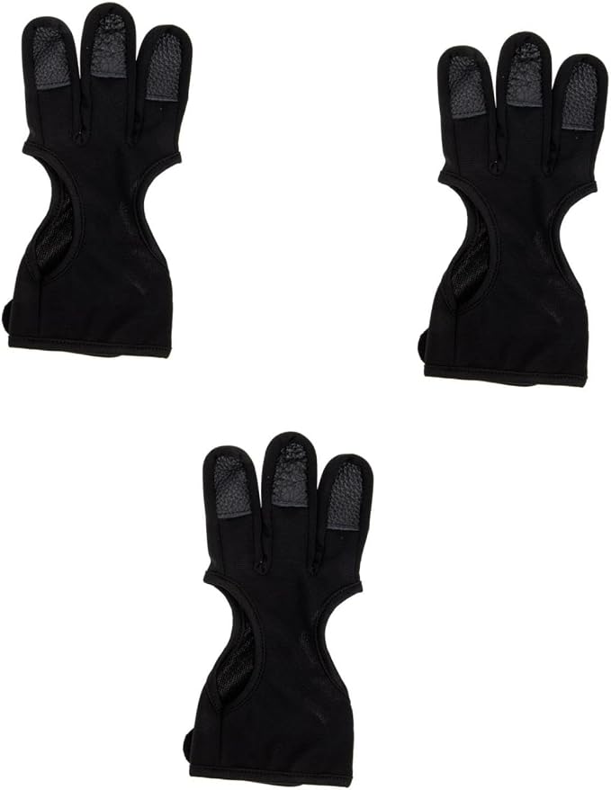 HANABASS 2pcs Archery Finger Stall Two Fingers Glove Wear-Resistant Archery Equipment Gloves