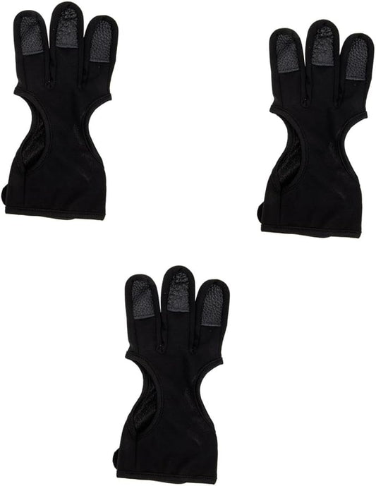 HANABASS 2pcs Archery Finger Stall Two Fingers Glove Wear-Resistant Archery Equipment Gloves