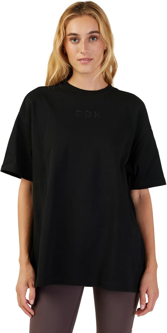 Fox Racing Women's Wordmark Oversized Short Sleeve T-Shirt, Black, X-Small