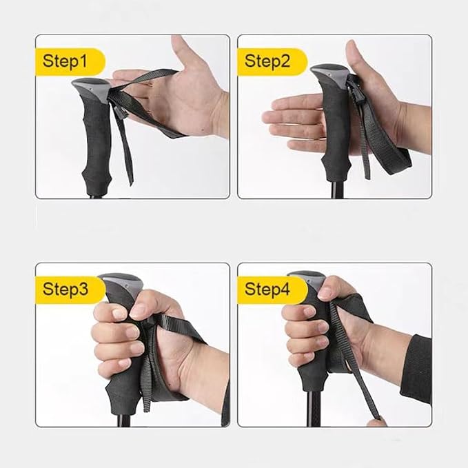 Ultralight 7.6oz 100% Carbon Fiber Trekking Poles, 2-Pack Collapsible Anti-Shock Hiking Poles with Tungsten Carbide Tips & EVA Foam Grip, Compact for Backpacking, Camping, Mountaineering