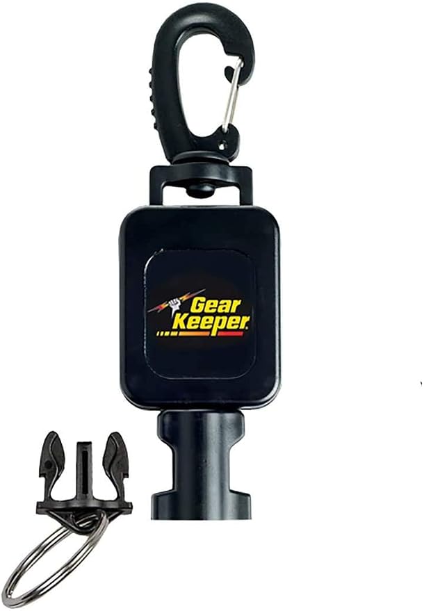Gear Keeper Scuba Dive Light & Underwater Camera Retractor - Retractable Tether to Keep Scuba Gear Secure & Accessible - Snap Clip Mount & QC-II Split Ring - Scuba Diving Accessories - Made in USA