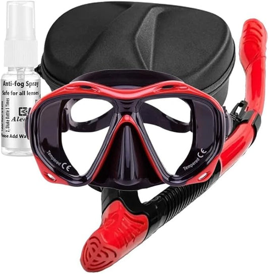 Hyperopia Diving Mask, +2.0 to +5.0 Farsighted Presbyopia Snorkel Mask, Tempered Glass Lens, Anti-Fog Leakproof Silicone Seal for Men Women Underwater Vision