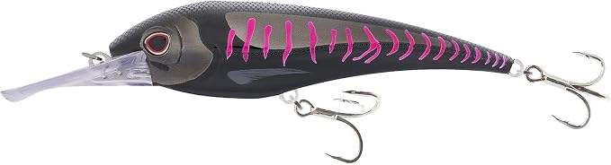 Nomad Design DTX Minnow with Patented Autotune System - Distressed Baitfish Swimming Action, BKK Diablo
