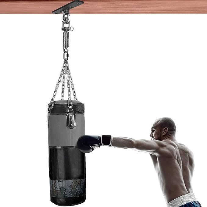 Dolibest Hammock Chair Hanging Kit, Heavy Duty Swing Hanger (180°+360° Rotation) with Spring for Indoor Outdoor Playground Hanging Swing, Hammock Chair, Punching Bags, Easy to Install