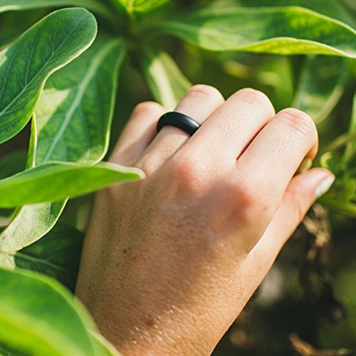 Women's Black Classic Quality Silicone Ring Size 06