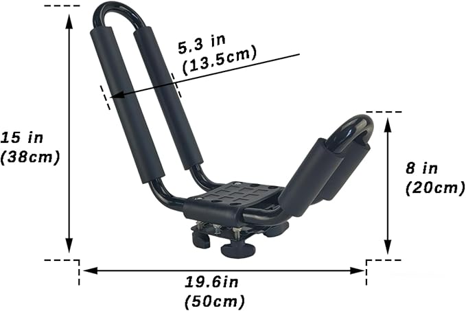 2 Pairs Kayak Roof Rack for Car Top Roof Mount Carrier | J Cross Bar, Canoe Boat Compatible