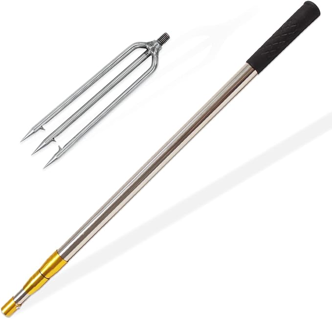 Dutiplus Telescopic Fish Gaff with 1~5 Teeth Assorted harpoons Barbed, Sea and Ice Fishing Spear Gig for Hunting Fish Frog Mole
