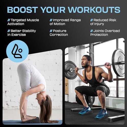 Flexelent Squat Wedge Block Pair, Squat Ramp, Calf Raise Block, Anti-Slip Slant Board, ATG Equipment to Boost Workout, 17° Incline, 3.5x5.9x12.2, Backpack Included - Pastel Duo (Light Blue & Pink)