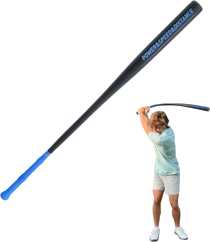 Golf Swing Trainer Aid for Power & Driving Distance | Flexible Weighted Golf Training Aid Improves Balance, Strength, Tempo, Rhythm & Lag Golf Warmup Practice Stick
