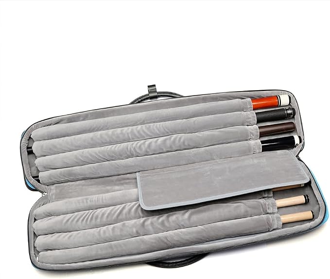 Pool Cue Case – Durable 4x4 & 4x5 Billiard Pool Cue Stick Carrying Case with Large Storage Space, Waterproof Billiards Accessories