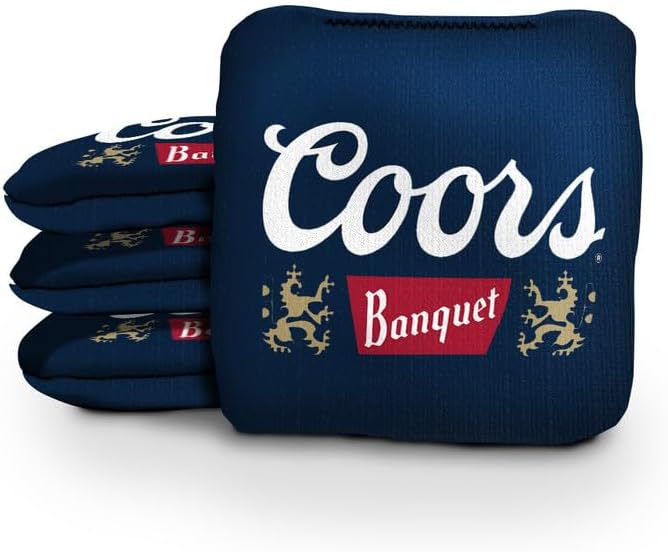 Slick Woody's Official Brand Beer + American Flag Cornhole Bags – Resin-Filled Tournament Performance with Dual Sided Professional Use Fabric- Set of 8