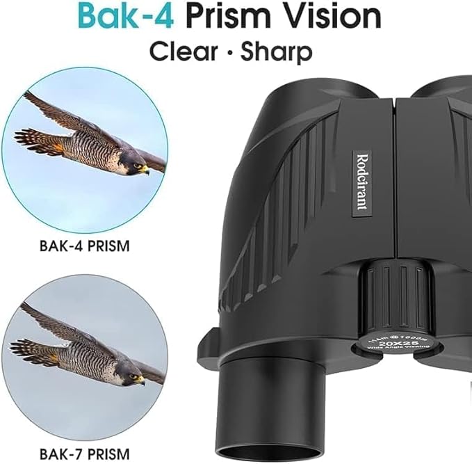 20x25 High Powered Binoculars for Adults,Compact HD Waterproof Durable and Clear BAK4 Prism FMC Lens,Suitable for Bird Watching,Sightseeing and Outdoor Sports,Black