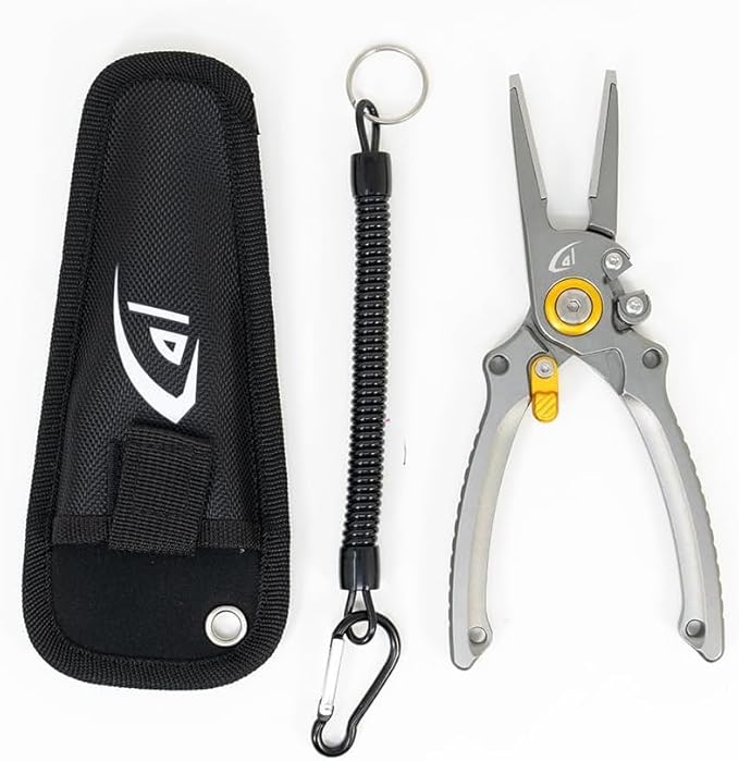 danco 2 Pack 7.5" Aluminum Fishing Side Cutters with Sheath, Fishing Line and Wire Cutter, Saltwater Safe, Fresh/Saltwater Fishing