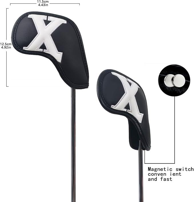 Scott Edward Golf Club Head Covers for Iron, 10 Pcs Leather Waterproof Material, Gradient Numbers Perfect for Mizuno Callaway, Ping, Taylormade, Cobra, Etc.