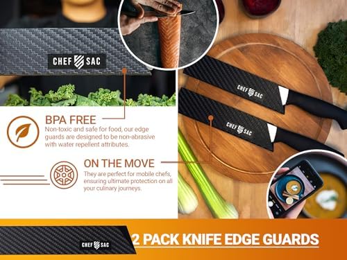 Magnetic Chef Knife Backpack with 2-Pack Knife Edge Guards (8.5") Included
