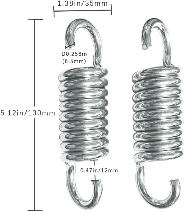 Spring Hook for Spring, Suitable for Garden Swings, Load Capacity 990 lbs, Hammock Swing Accessories, 5.12-Inch Galvanized Hooks, 2 Pieces