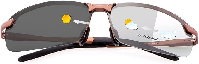 Polarized Photochromic Sunglasses for Men - UV Protection and Lightweight Sun Glasses for Driving Fishing