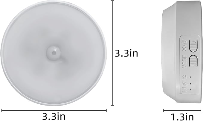 EZVALO 8 Pack Motion Sensor Closet Lights, 1200mAh Rechargeable Under Cabinet Lights, Night Lights, Puck Lights, Dimmable, 3 Color Temps, Magnetic, Stick-On for Kitchen, Stairs, Closet