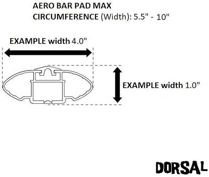 DORSAL Aero Roof Rack Pads - Sunguard (No Fade) for Factory and Wide Crossbars - Pack of 2 for Surfboards Kayaks Sups Snowboards PVC 34" Inch Black