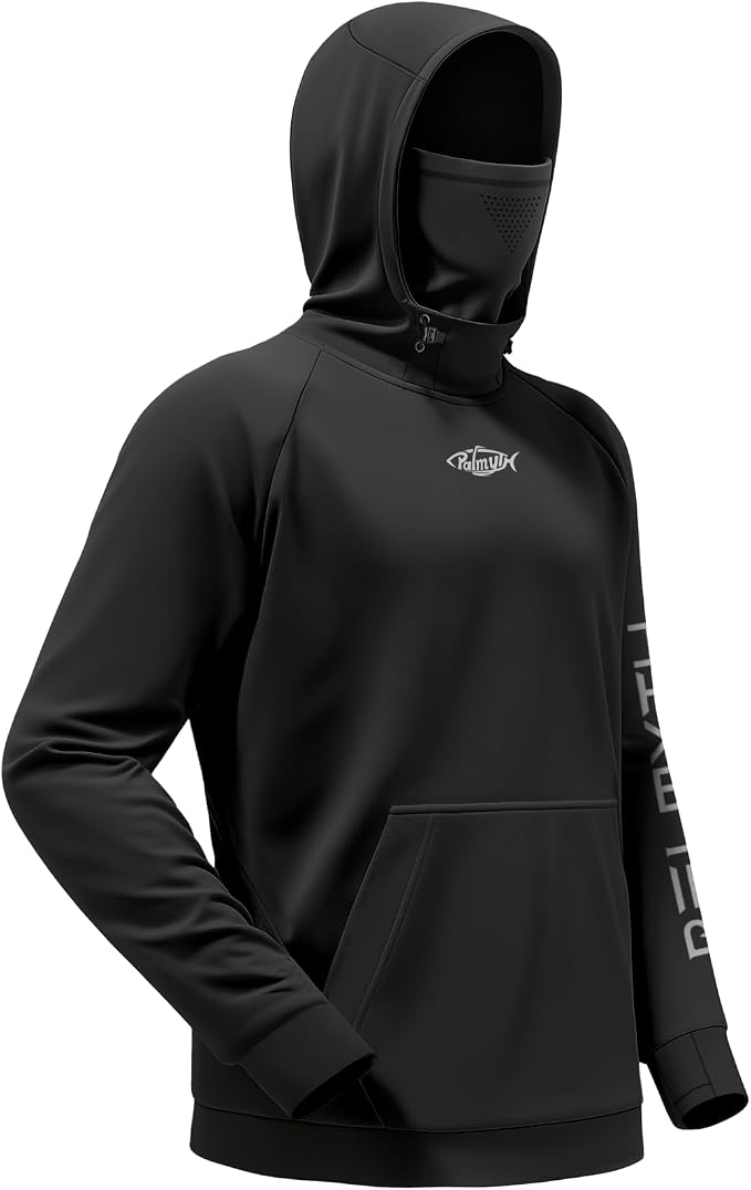 Palmyth Men's Fishing Hoodie Fleece Lined with Neck Gaiter for Cold Weather | Fleece Lining, Wind- and Water-Resistant Shell, Breathable Neck Gaiter, Underarm Vents, Thumb Holes, Adjustable Hood and Hem