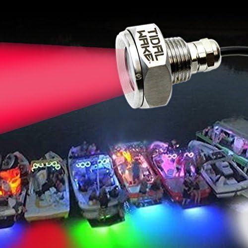 Tidal Wake IP68 LED Underwater Boat Drain Plug Light, Fits 1/2" NPT Threaded Drain, No Holes to Drill! Ultra-Bright Underwater Marine Lighting in Minutes! for Cruising, Fishing, Swimming (Green)