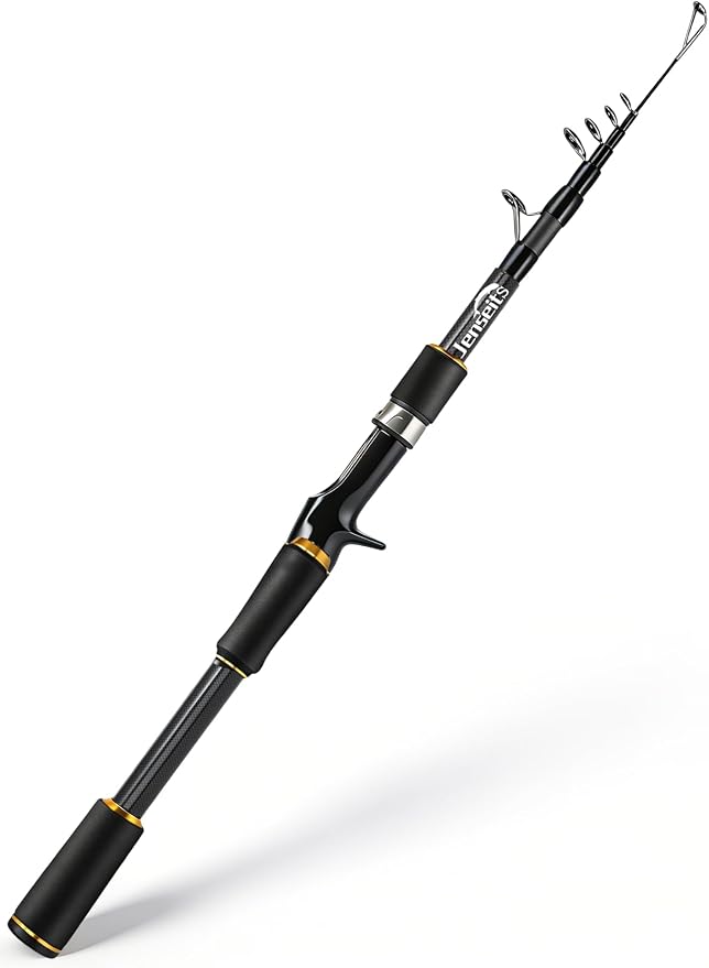 Jenseits 7FT Fishing Rod，Telescopic & 4-Piece Fishing Pole, Spin & Cast | 24T Carbon Fiber, Comfortable EVA Handle, Ceramic Guides, Bass, Trout, Catfish, Freshwater & Inshore，Fishing Gift for Men