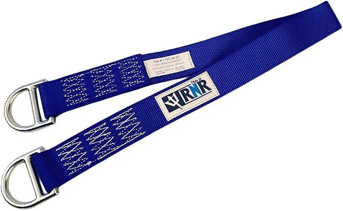 Rock-N-Rescue Professional Nylon Web Anchor Strap - Safety-Rated D-Ring Configuration, Heavy-Duty Fall Protection Equipment, Multiple Lengths 36-180 Inch, Industrial Safety Gear