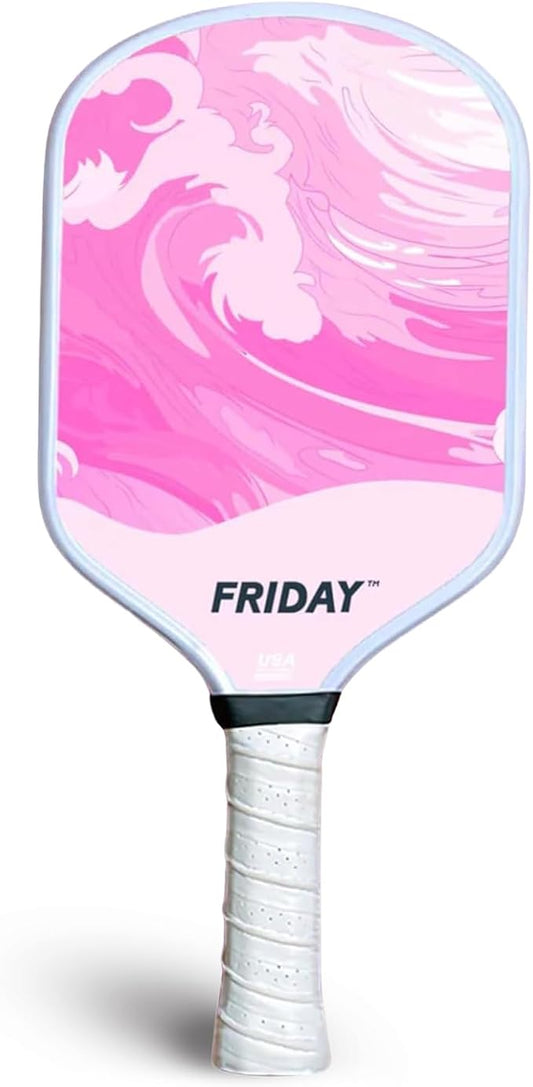Friday Pickleball Paddle, USA Pickleball Approved, Durable Carbon Fiber, Thermoformed Unibody Design, Honeycomb Core, Gritty Surface for Spin | USA Pickleball Approved