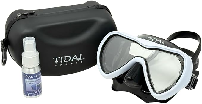 Tidal Mask-Advanced Anti Fog Diving Mask for Scuba Diving, Snorkeling, Free Diving&Swimming. Wide-Angle Tempered Glass Single Lens.