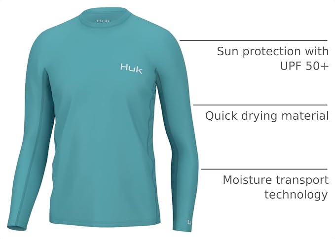 HUK Men's Icon X Long Sleeve Shirt, Performance Fishing Shirt