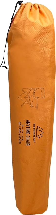 Anytime Chair for Camping, Sports, and The Outdoors w/Carry Bag, Camping Chairs for Adults, Folding Chair for Outside, (by Caddis Sports) (2, Orange)
