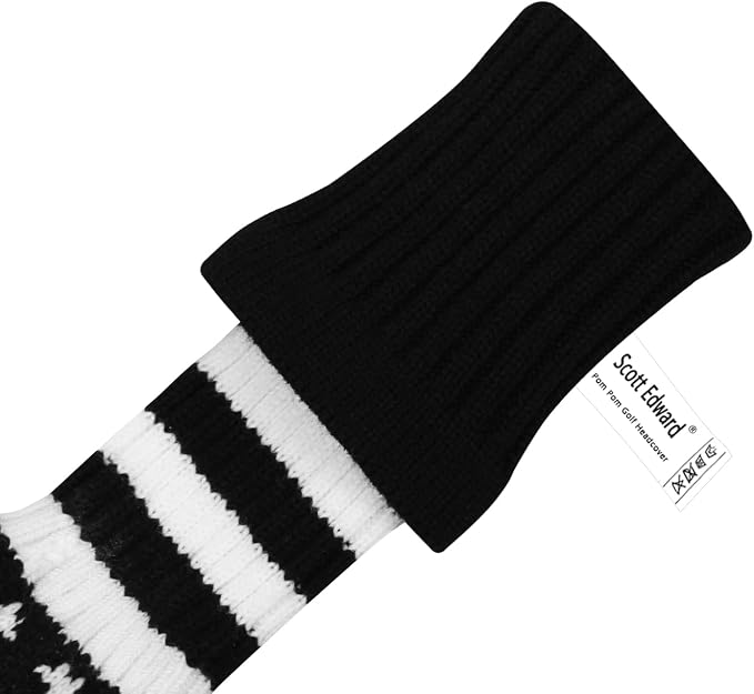 Scott Edward Knit Golf Club Cover for Woods and Driver Set of 5 Head Covers Protect Driver Wood(460cc)* 1 Fairway Wood*2 and Hybrid/UT*2 with Rotating Club Number Tags