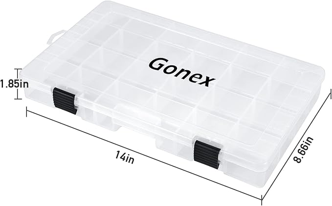 Gonex 3600 3700 Fishing Tackle Trays Lure Box with Adjustable Dividers | Clear PP Material, Adjustable Compartments, Fits Standard Tackle Box , For Fishing Lures Hooks Beads Accessories Storage