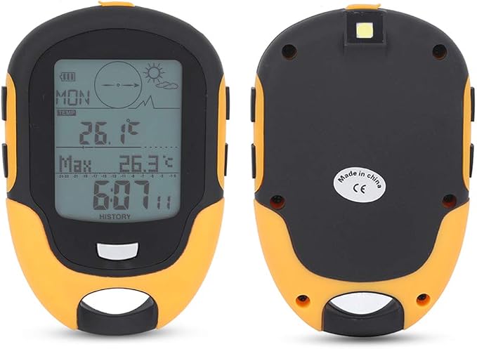 Altimeter, GPS Digital Waterproof Outdoor Altitude Pre, Outdoor Multifunctional Car Altimeter, Pre Warning Remind Compass for Outdoor Activities Like Climbing, Hiking, Hunting