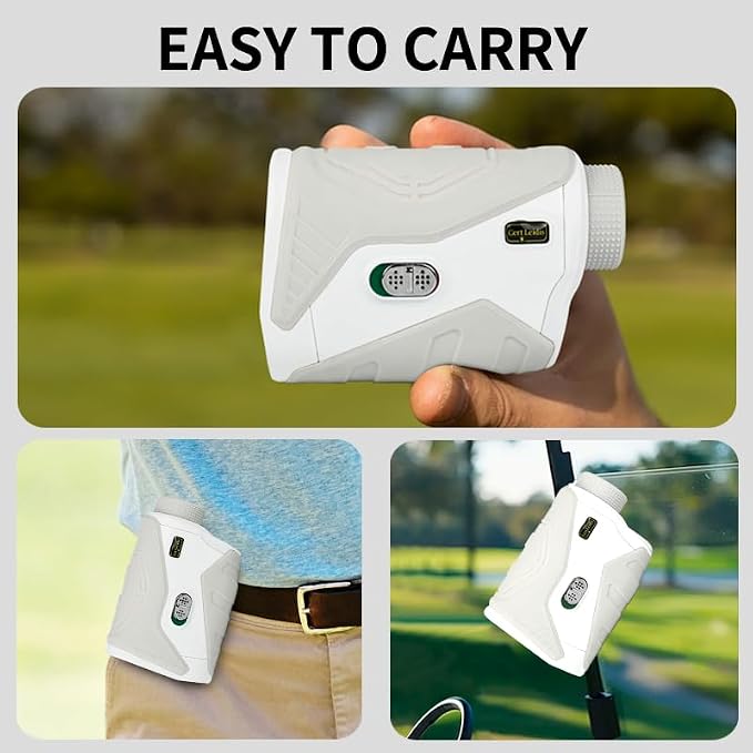 Golf Rangefinder with Slope, 1500 Yards Laser Range Finder Golfing, 6X Magnification with Slope Switch, Flag Pole Locking Vibration,Rechargeable with Magnet Stripe, Range Finders for Golfers & Hunting