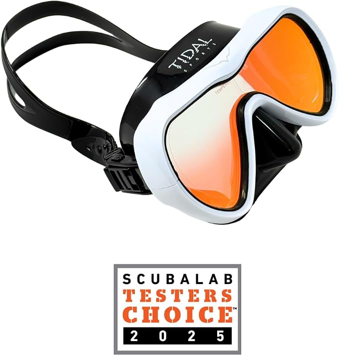 Tidal Mask-Advanced Anti Fog Diving Mask for Scuba Diving, Snorkeling, Free Diving&Swimming. Wide-Angle Tempered Glass Single Lens.