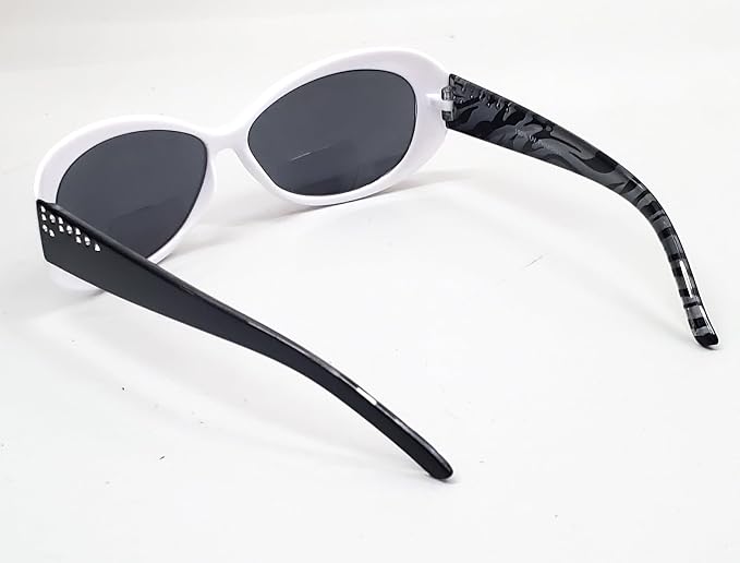 Polarized Bifocal Reading Sunglasses for Women Cat Eyes Outdoor UV400 Sun readers Fishing White Frame