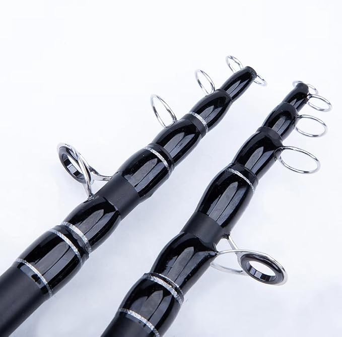 RIFT Apache II Fly Fishing Rod – Carbon Fiber Telescopic Fishing Rod – One-Piece Travel Fishing Rod – Fast Action Fly Rod with Aluminum Reel Seat, Stainless Guides, and Folding Hook Keeper