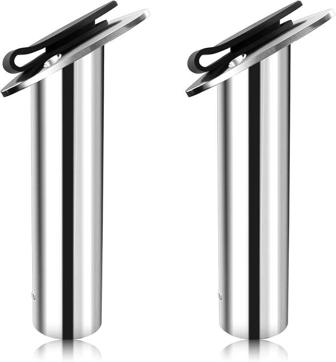 Fishing Rod Holder 2 Pack, 316 Stainless Steel 15/30/90 Degree Rod Holders for Fishing Boat, Flush Mount with Cap, Heavy Duty