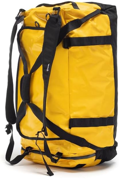 TIOGA Venture Outdoor Duffel Bag with Backpack Straps, Weather Resistant, Rugged Construction, Gear Hauling for Outdoor Adventures, Large / 70L, Yellow